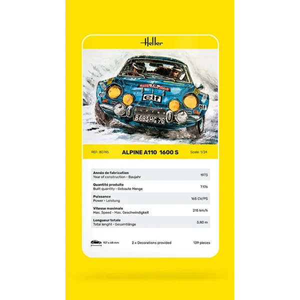 1000807450-card Heller - Alpine A110 (1600S) - 80745