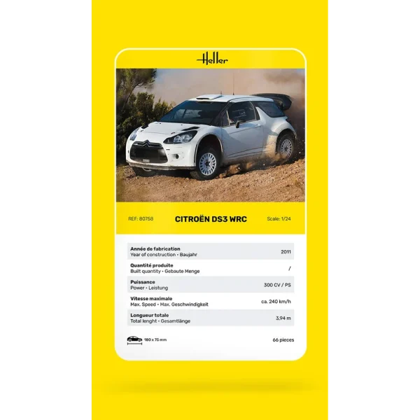 1000807580-card Heller - Citroen DS3 WRC - 80758