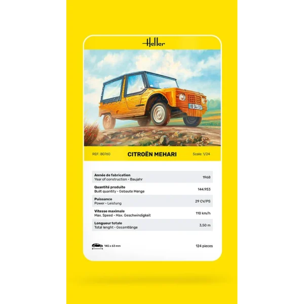1000807600-card Heller - Citroen Mehari - 80760