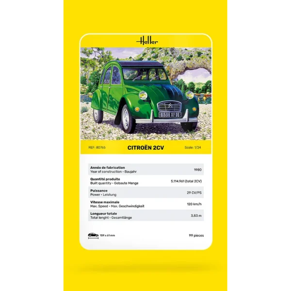 1000807650-card Heller - Citroen 2 CV - 80765