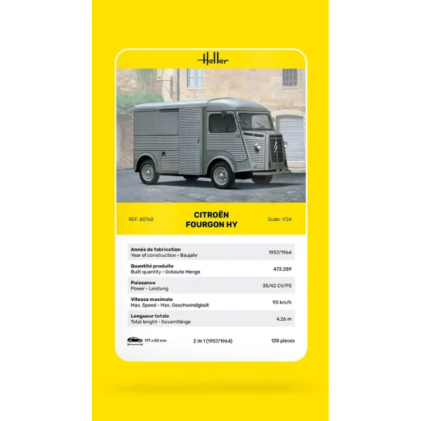 1000807680-card Heller - Citroen Fourgon HY - 80768