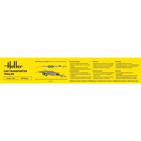 1000807740-4 Heller - Car Transporter Trailer - 80774