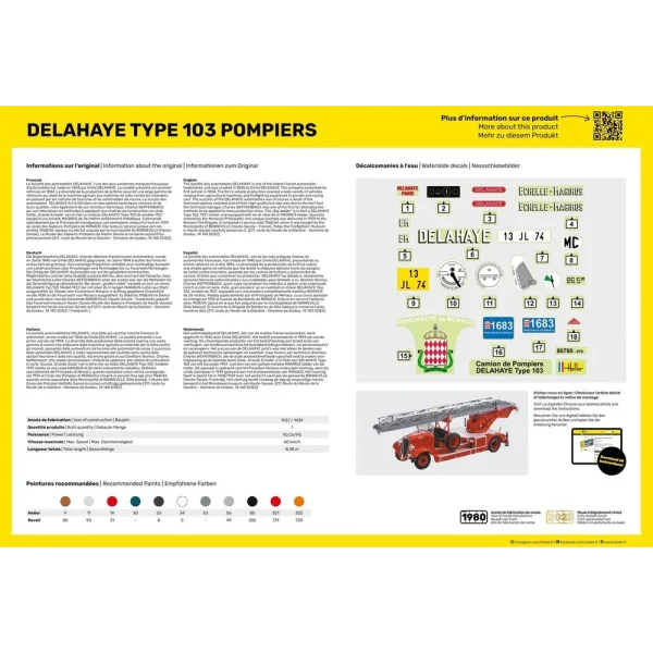 1000807800-3 Heller - Delahaye Type 103 Pompiers - 80780