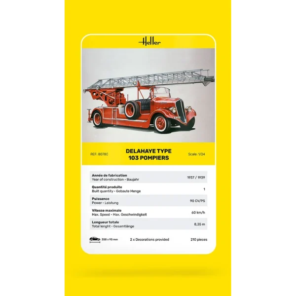 Heller - Delahaye Type 103 Pompiers - 80780