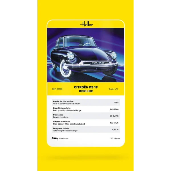 1000807950-card Heller - Citroen DS 19 - 80795