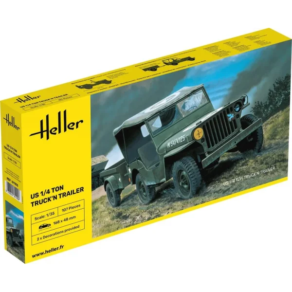 1000811050 Heller - US 1/4 Ton Truck 'n Trailer - 81105