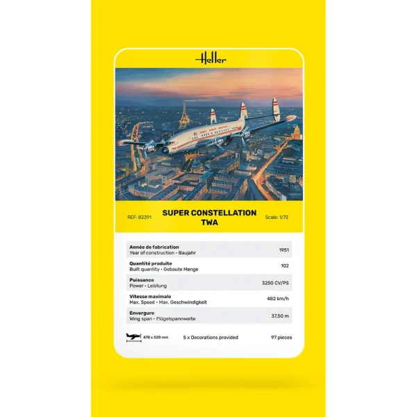 1000823910-card Heller - Super Constellation TWA - 82391