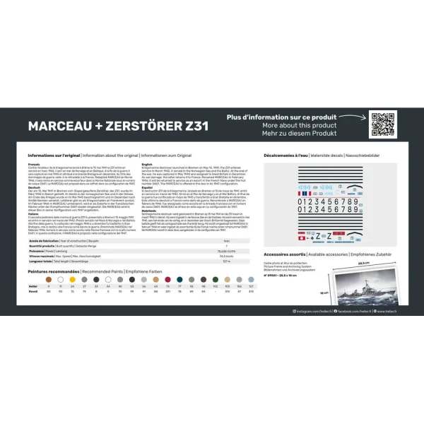 1000850090-3 Heller - Twin Set Marceau + Zerstörer Z31 - 85009