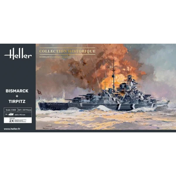 1000850780-2 Heller - Twin Set Bismarck + Tirpitz - 85078