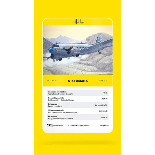 1010303720-card Heller - C-47 Dakota - 30372