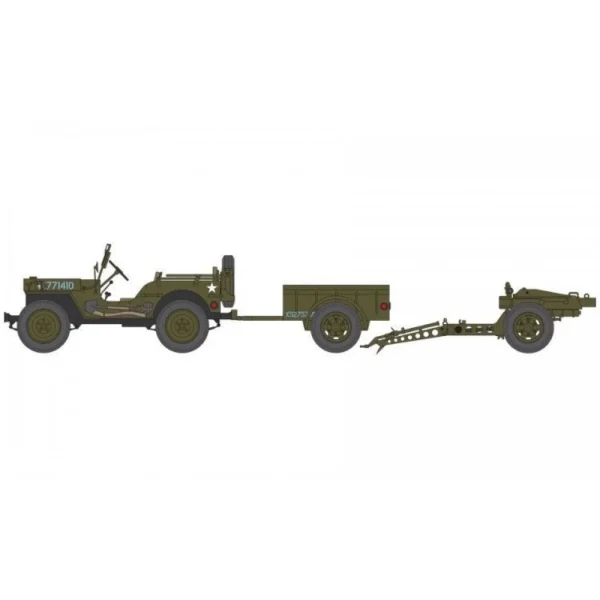 1502339-1 Airfix - Willys Jeep, Trailer & 6PDR Gun - A02339