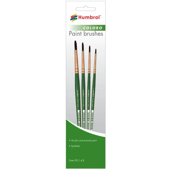 Humbrol - Coloro Pinsel-Set (Größen 00, 1, 4 & 8) - AG4050