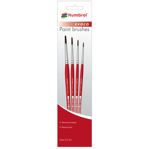 Humbrol - Evoco Pinsel-Set (Größen 0, 2, 4 & 6) - AG4150