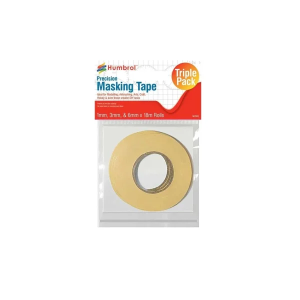Humbrol - Humbrol Masking Tape Set 1mm, 3mm & 6mm x18m rolls - AG5110