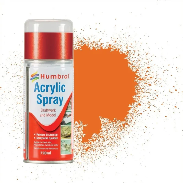 1536018 Humbrol - HUMBROL ACRYLIC HOBBY SPRAY 150ML No 18 Orange - AD6018