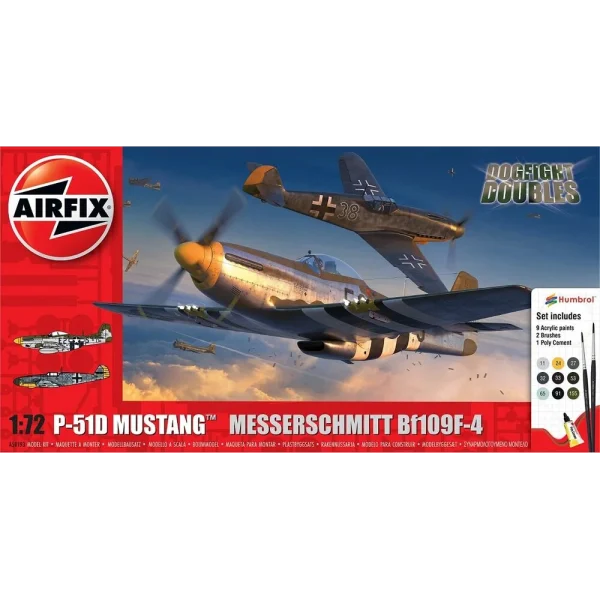 1550193 Airfix - P-51D Mustang vs Bf109F-4 Dogfight Double - A50193