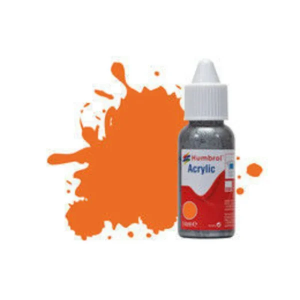 Humbrol - HUMBROL ACRYLIC DROPPER BOTTLE 14ML No 18 Orange - Gloss - DB0018