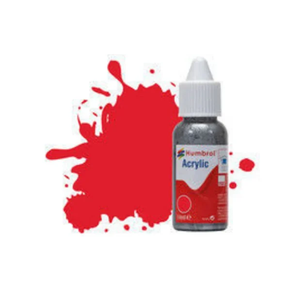 1577019 Humbrol - HUMBROL ACRYLIC DROPPER BOTTLE 14ML No 19 Red - Gloss - DB0019