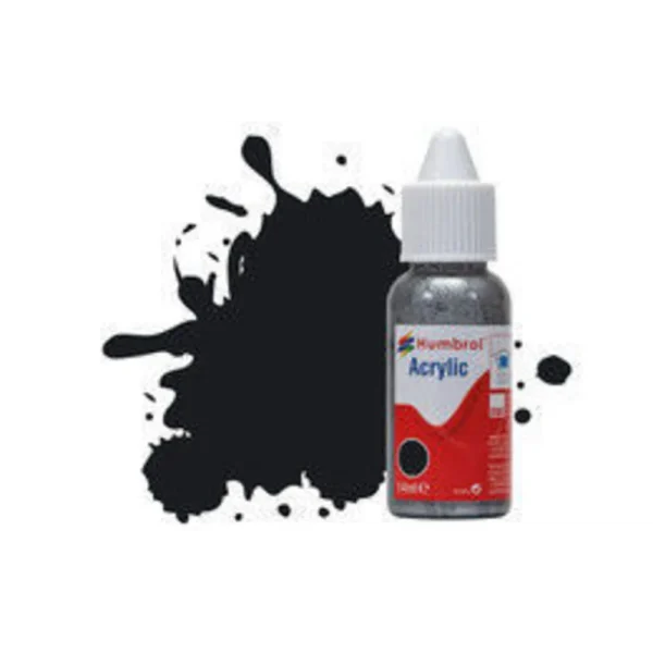 1577021 Humbrol - HUMBROL ACRYLIC DROPPER BOTTLE 14ML No 21 Black - Gloss - DB0021