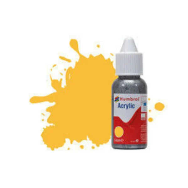 Humbrol - HUMBROL ACRYLIC DROPPER BOTTLE 14ML No 24 Trainer Yellow - Matt - DB0024