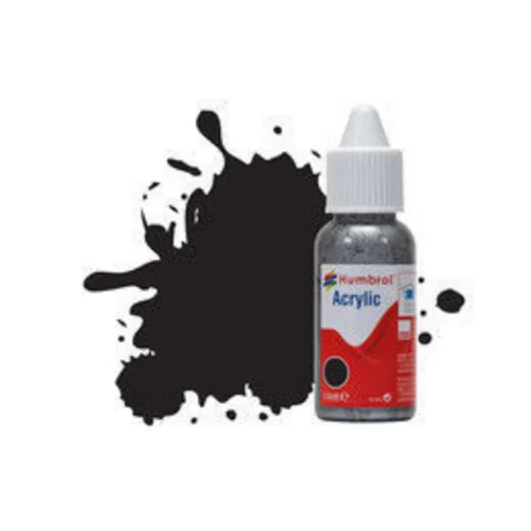 Humbrol - HUMBROL ACRYLIC DROPPER BOTTLE 14ML No 33 Black - Matt - DB0033