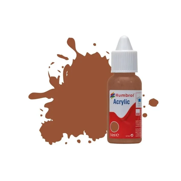 1577070 Humbrol - HUMBROL ACRYLIC DROPPER BOTTLE 14ML No 70 Brick Red Matt - DB0070