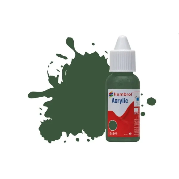 Humbrol - HUMBROL ACRYLIC DROPPER BOTTLE 14ML No.78 Cockpit Green Matt - DB0078