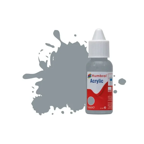 Humbrol - HUMBROL ACRYLIC DROPPER BOTTLE 14ML No 87 Steel Grey Matt - DB0087
