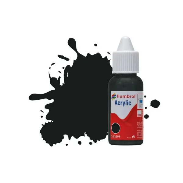 Humbrol - HUMBROL ACRYLIC DROPPER BOTTLE 14ML No 91 Black Green Matt - DB0091