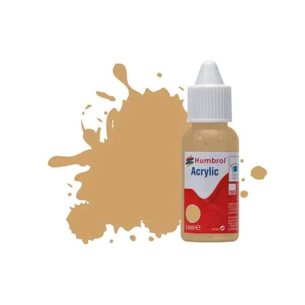 Humbrol - HUMBROL ACRYLIC DROPPER BOTTLE 14ML No 94 Brown Yellow Matt - DB0094