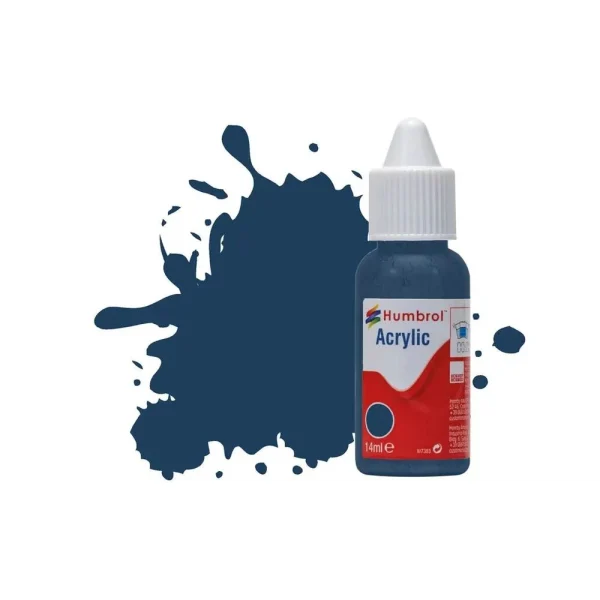 Humbrol - HUMBROL ACRYLIC DROPPER BOTTLE 14ML No 104 Oxford Blue Matt - DB0104