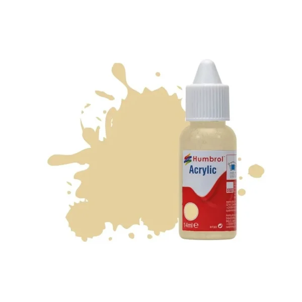 Humbrol - HUMBROL ACRYLIC DROPPER BOTTLE 14ML No 121 Pale Stone Matt - DB0121