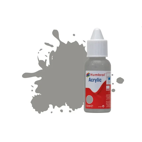 Humbrol - HUMBROL ACRYLIC DROPPER BOTTLE 14ML No.126 US Medium Grey Matt - DB0126