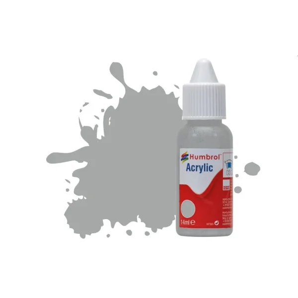 1577129 Humbrol - HUMBROL ACRYLIC DROPPER BOTTLE 14ML No.129 US Gull Grey Satin - DB0129
