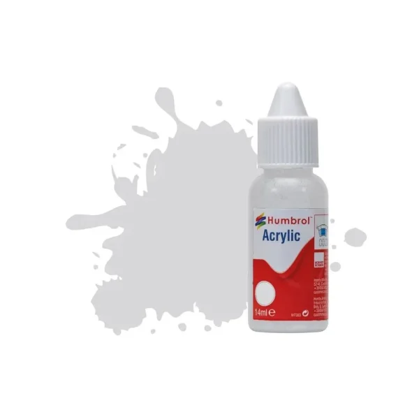 Humbrol - HUMBROL ACRYLIC DROPPER BOTTLE 14ML No 147 Light Grey Matt - DB0147