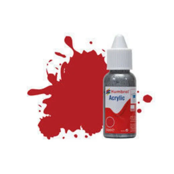 Humbrol - HUMBROL ACRYLIC DROPPER BOTTLE 14ML No 153 Insignia Red Matt - DB0153