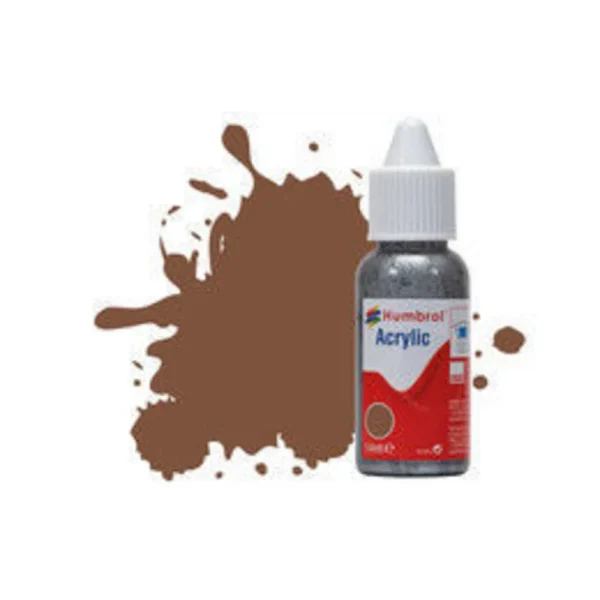 Humbrol - HUMBROL ACRYLIC DROPPER BOTTLE 14ML No 186 Brown - Matt - DB0186
