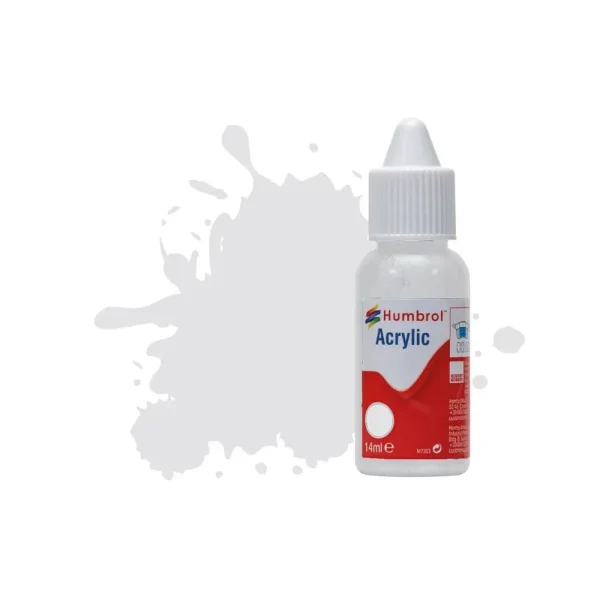 1577196 Humbrol - HUMBROL ACRYLIC DROPPER BOTTLE 14ML No 196 Light Grey Satin - DB0196