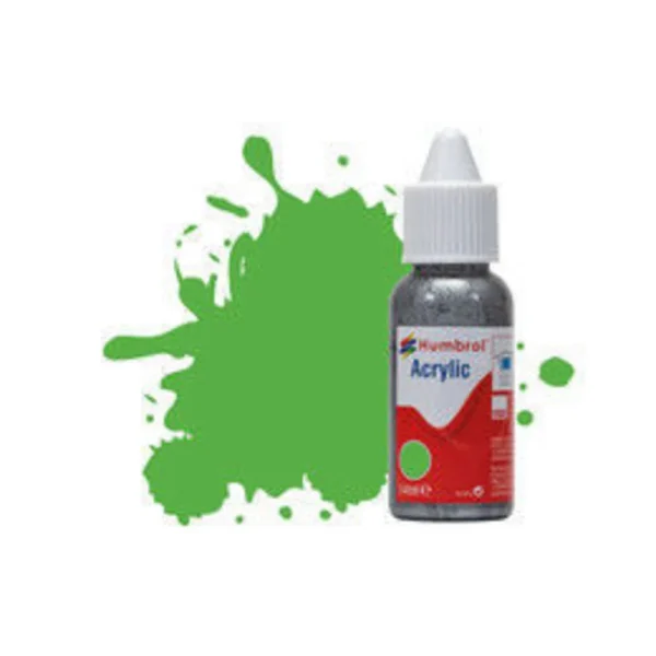 Humbrol - HUMBROL ACRYLIC DROPPER BOTTLE 14ML No 208 Fluorescent Signal Green Gloss - DB0208