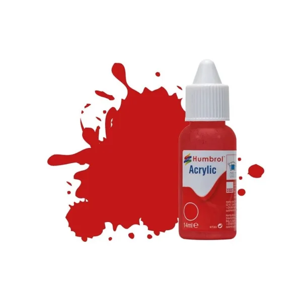 Humbrol - HUMBROL ACRYLIC DROPPER BOTTLE 14ML No 220 Italian Red Gloss - DB0220
