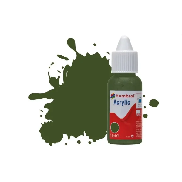 Humbrol - HUMBROL ACRYLIC DROPPER BOTTLE 14ML No.242 RLM 71 Dunkelgrun Matt - DB0242