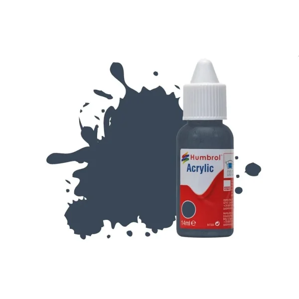 Humbrol - HUMBROL ACRYLIC DROPPER BOTTLE 14ML No.245 RLM 74 Graugrun Matt - DB0245