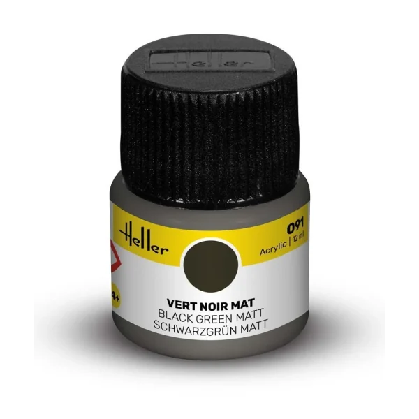 1709091 Heller - Acrylic Colour 091 Black Green Matt - 9091