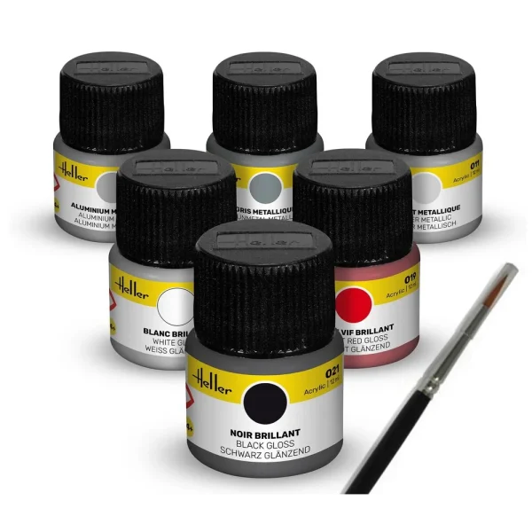 1709403 Heller - Acrylic Colour Set Sports Car 6 x 12 ml + Brush - 9403