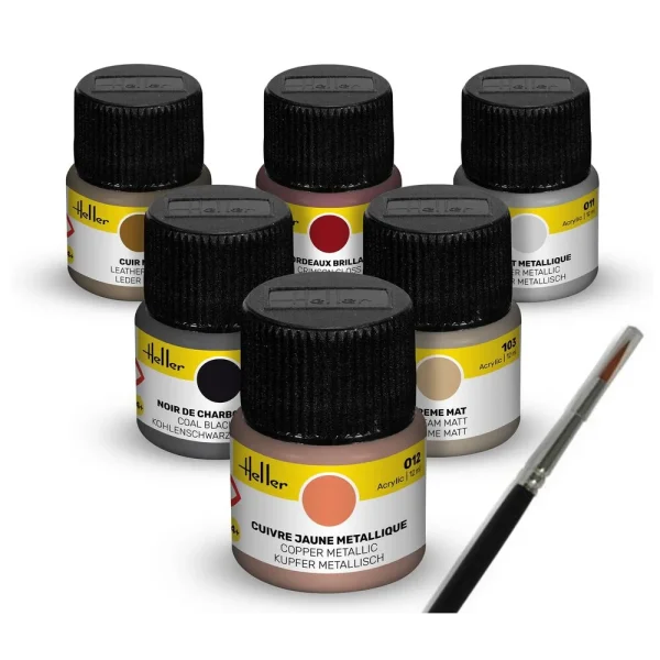 1709404 Heller - Acrylic Colour Set Classic Cars 6 x 12 ml + Brush - 9404