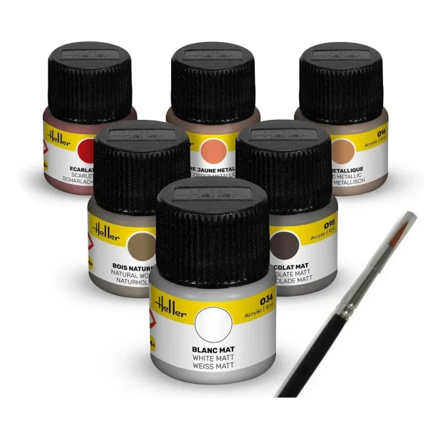 1709406 Heller - Acrylic Colour Set Sailing Ships 6 x 12 ml + Brush - 9406