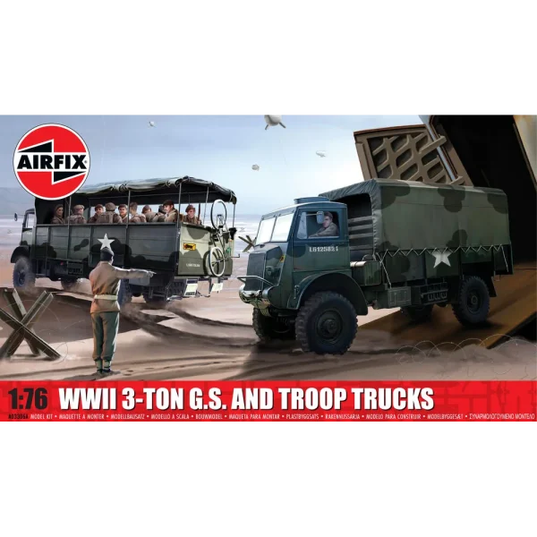 3129034887 Airfix - WWII 3-ton 4x4 General Service & Troop Trucks - A03306A