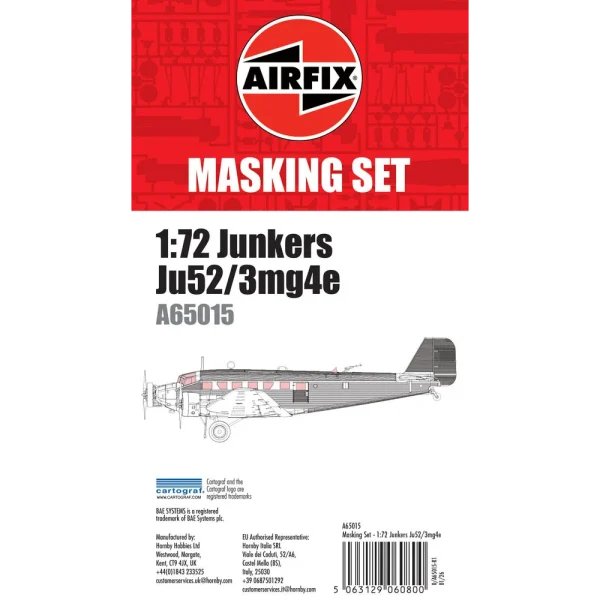Airfix - Masking Set - Junkers Ju52/3mg4e - A65015
