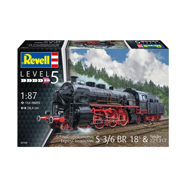 Revell - Schnellzuglokomotive S3/6 BR18(5) mit Tender 2‘2’T - 02168