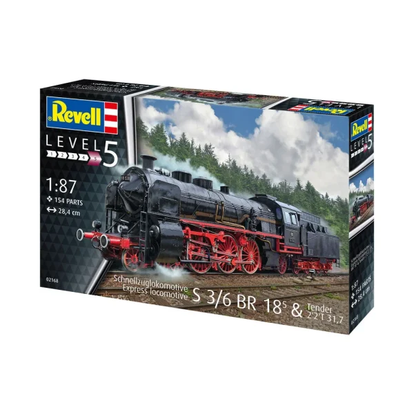 Revell - Schnellzuglokomotive S3/6 BR18(5) mit Tender 2‘2’T - 02168